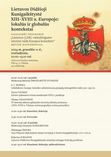 Ilgalaikės programos konferencija „Lietuvos (LDK) valstybingumo istorinė raida Europos kontekste“